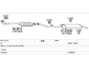 MTS C050038000739 išmetimo sistema 
 Išmetimo sistema -> Išmetimo sistema, visa