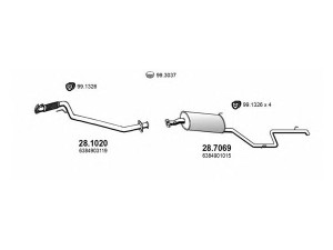 ASSO ART4054 išmetimo sistema 
 Išmetimo sistema -> Išmetimo sistema, visa