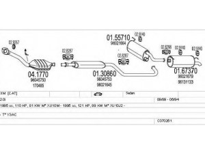 MTS C070261001200 išmetimo sistema 
 Išmetimo sistema -> Išmetimo sistema, visa