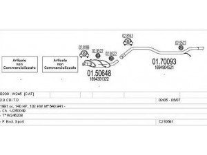 MTS C210691011414 išmetimo sistema 
 Išmetimo sistema -> Išmetimo sistema, visa