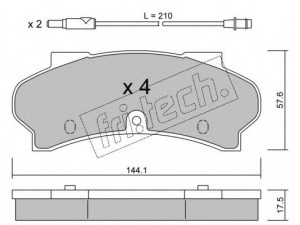 fri.tech. 019.1 stabdžių trinkelių rinkinys, diskinis stabdys 
 Techninės priežiūros dalys -> Papildomas remontas
4250.30