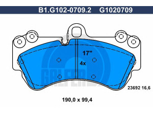 GALFER B1.G102-0709.2 stabdžių trinkelių rinkinys, diskinis stabdys 
 Techninės priežiūros dalys -> Papildomas remontas
955 351 939 00, 955 351 939 01
