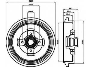 HELLA 8DT 355 301-711 stabdžių būgnas 
 Stabdžių sistema -> Būgninis stabdys -> Stabdžių būgnas
357501615, 357501615, 357501615