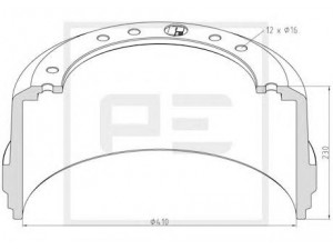 PE Automotive 146.172-00A stabdžių būgnas 
 Stabdžių sistema -> Būgninis stabdys -> Stabdžių būgnas
001599970, 008036453, 01599970