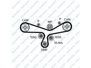 DAYCO 94835 paskirstymo diržas 
 Techninės priežiūros dalys -> Papildomas remontas
078109119C, 078109119G, 078109119H