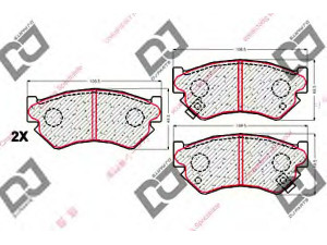 DJ PARTS BP1830 stabdžių trinkelių rinkinys, diskinis stabdys 
 Techninės priežiūros dalys -> Papildomas remontas
7251-93040, 7251-93041, 725193040
