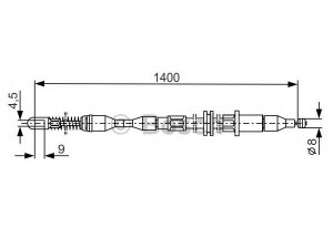 BOSCH 1 987 477 134 trosas, stovėjimo stabdys 
 Stabdžių sistema -> Valdymo svirtys/trosai
5 22 572, 90223572, 90223404