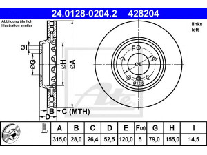 ATE 24.0128-0204.2 stabdžių diskas 
 Dviratė transporto priemonės -> Stabdžių sistema -> Stabdžių diskai / priedai
34 11 2 227 737