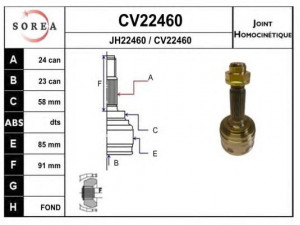 EAI CV22460K jungčių komplektas, kardaninis velenas 
 Ratų pavara -> Sujungimai/komplektas