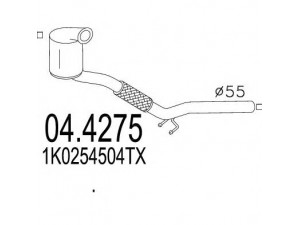 MTS 04.4275 katalizatoriaus keitiklis 
 Išmetimo sistema -> Katalizatoriaus keitiklis
1K0254504TX