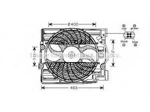 AVA QUALITY COOLING BW7509 ventiliatorius, radiatoriaus 
 Aušinimo sistema -> Oro aušinimas
64548370993, 64548380780, 8370993