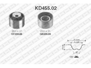 SNR KD455.02 paskirstymo diržo komplektas 
 Techninės priežiūros dalys -> Papildomas remontas
7700696986, 7700696987, 7701468163