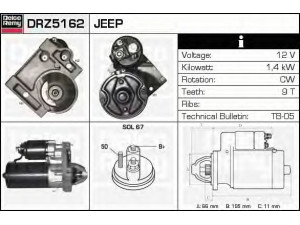 DELCO REMY DRZ5162 starteris 
 Elektros įranga -> Starterio sistema -> Starteris