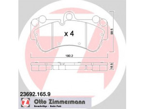 ZIMMERMANN 23692.165.9 stabdžių trinkelių rinkinys, diskinis stabdys 
 Techninės priežiūros dalys -> Papildomas remontas
955 351 939 00, 955 351 939 01