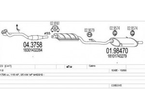 MTS C050315009608 išmetimo sistema 
 Išmetimo sistema -> Išmetimo sistema, visa