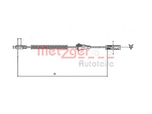 METZGER 11.5934 trosas, stovėjimo stabdys 
 Stabdžių sistema -> Valdymo svirtys/trosai
522411, 522414, 90496486, 90538631