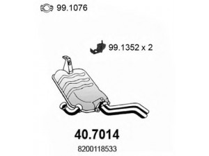 ASSO 40.7014 galinis duslintuvas 
 Išmetimo sistema -> Duslintuvas
8200118533, 8200414648