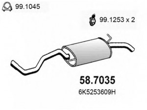 ASSO 58.7035 galinis duslintuvas 
 Išmetimo sistema -> Duslintuvas
6K5253609H, 6K5253609H
