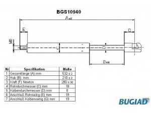 BUGIAD BGS10940 dujinė spyruoklė, gaubtas 
 Kėbulas -> Dujinės spyruoklės
2038800429