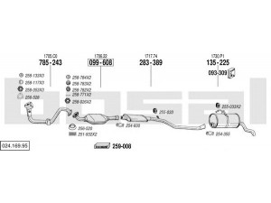 BOSAL 024.169.95 išmetimo sistema 
 Išmetimo sistema -> Išmetimo sistema, visa