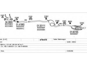 MTS C020249000620 išmetimo sistema 
 Išmetimo sistema -> Išmetimo sistema, visa