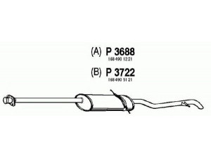 FENNO P3688 galinis duslintuvas 
 Išmetimo sistema -> Duslintuvas
1684900721, 1684901221, 1684901521