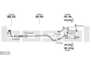 BOSAL 088.012.15 išmetimo sistema 
 Išmetimo sistema -> Išmetimo sistema, visa