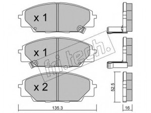 fri.tech. 450.0 stabdžių trinkelių rinkinys, diskinis stabdys 
 Techninės priežiūros dalys -> Papildomas remontas
06450-S5T-E00, 45022-S0A-942, 45022-S2A-E01