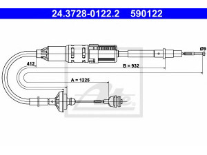 ATE 24.3728-0122.2 sankabos trosas 
 Dviratė transporto priemonės -> Kabeliai ir tachometro velenaai -> Sankabos trosas
701 721 335, 701 721 335 B, 7D1 721 335