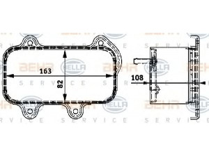 HELLA 8MO 376 726-111 alyvos aušintuvas, variklio alyva 
 Aušinimo sistema -> Radiatorius/alyvos aušintuvas -> Alyvos aušintuvas
996.107.025.57