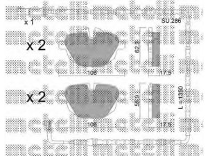METELLI 22-0920-2K stabdžių trinkelių rinkinys, diskinis stabdys 
 Techninės priežiūros dalys -> Papildomas remontas