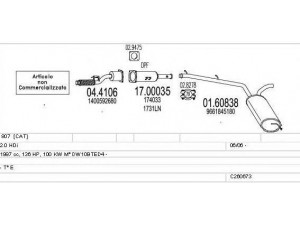 MTS C260673009920 išmetimo sistema 
 Išmetimo sistema -> Išmetimo sistema, visa