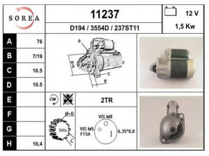 EAI 11237 starteris 
 Elektros įranga -> Starterio sistema -> Starteris
1438288, 1478942, 1568699, 1569001