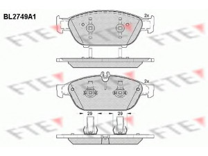 FTE BL2749A1 stabdžių trinkelių rinkinys, diskinis stabdys 
 Techninės priežiūros dalys -> Papildomas remontas
006 420 65 20, 007 420 87 20
