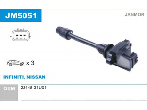 JANMOR JM5051 ritė, uždegimas 
 Kibirkšties / kaitinamasis uždegimas -> Uždegimo ritė
22448-31U01