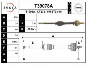 EAI T39078A kardaninis velenas 
 Ratų pavara -> Kardaninis velenas