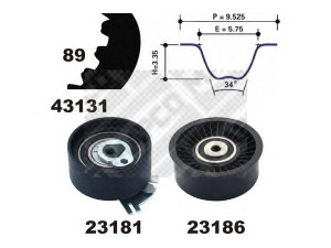 MAPCO 23131 paskirstymo diržo komplektas 
 Techninės priežiūros dalys -> Papildomas remontas
-16806-00Q0D, -16806-00QAE, 16806-00QAG