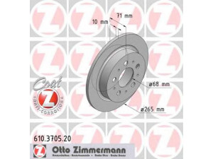 ZIMMERMANN 610.3705.20 stabdžių diskas 
 Dviratė transporto priemonės -> Stabdžių sistema -> Stabdžių diskai / priedai
271 895 5, 312 620 93
