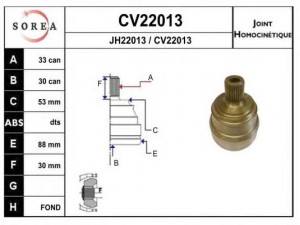 EAI CV22013K jungčių komplektas, kardaninis velenas 
 Ratų pavara -> Sujungimai/komplektas