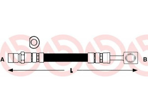 BREMBO T 59 009 stabdžių žarnelė 
 Stabdžių sistema -> Stabdžių žarnelės
562095, 90473452, 96212323, 96212323