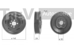 TREVI AUTOMOTIVE PC1077 skriemulys, alkūninis velenas 
 Diržinė pavara -> Dirželio skriemulys
06A105243E, 06B105243F, 06A105243E