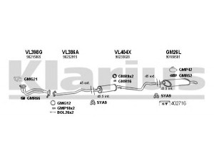 KLARIUS 390252U išmetimo sistema 
 Išmetimo sistema -> Išmetimo sistema, visa