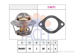 FACET 7.8369 termostatas, aušinimo skystis 
 Aušinimo sistema -> Termostatas/tarpiklis -> Thermostat
16341-87208-000, 16341-87583-000