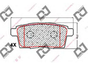 DJ PARTS BP1712 stabdžių trinkelių rinkinys, diskinis stabdys 
 Techninės priežiūros dalys -> Papildomas remontas
7T4Z2200A, EHY42643Z, EHY42648Z