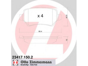 ZIMMERMANN 23417.150.2 stabdžių trinkelių rinkinys, diskinis stabdys 
 Techninės priežiūros dalys -> Papildomas remontas
16 05 122, 16 05 995, 93179164