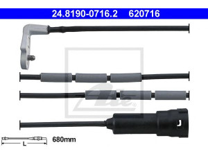 ATE 24.8190-0716.2 įspėjimo kontaktas, stabdžių trinkelių susidėvėjimas 
 Stabdžių sistema -> Susidėvėjimo indikatorius, stabdžių trinkelės
12 38 783, 90345102