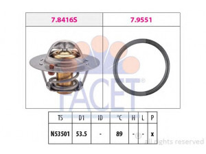 FACET 7.8416 termostatas, aušinimo skystis 
 Aušinimo sistema -> Termostatas/tarpiklis -> Thermostat