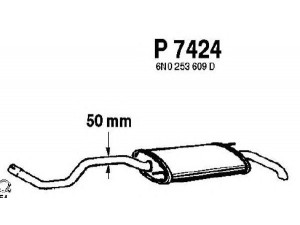 FENNO P7424 galinis duslintuvas 
 Išmetimo sistema -> Duslintuvas
6N0253609D, 6N0253609F