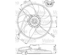 VALEO 696287 ventiliatorius, radiatoriaus 
 Aušinimo sistema -> Oro aušinimas
7701044184, 7701054966