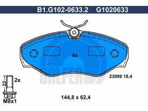 GALFER B1.G102-0633.2 stabdžių trinkelių rinkinys, diskinis stabdys 
 Techninės priežiūros dalys -> Papildomas remontas
41060-00QAE, 16 05 198, 44 14 021